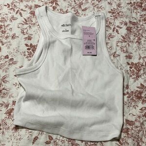 Wild Fable White Ribbed Tank Top